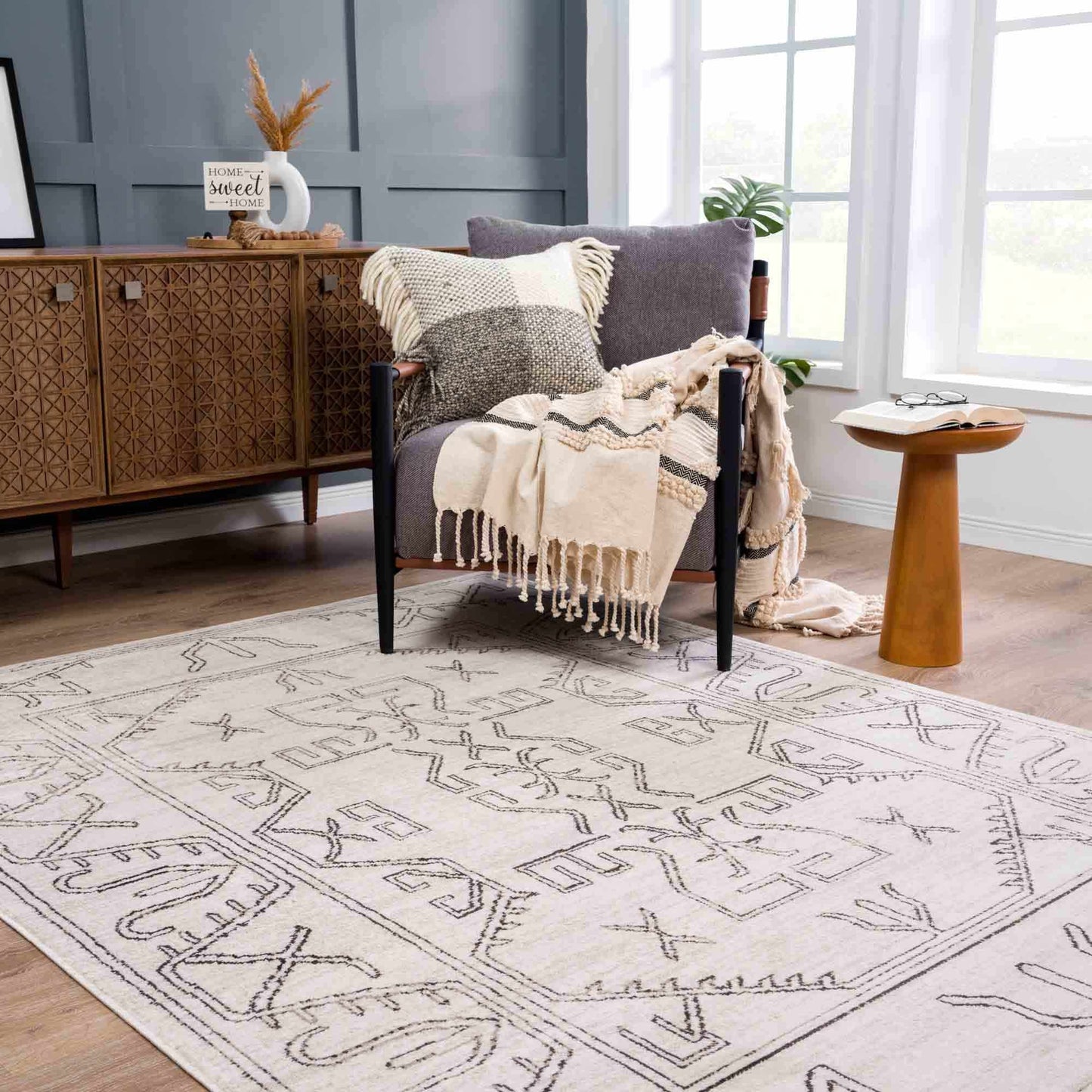 Divya Cream Tribal Area Rug - Limited Edition