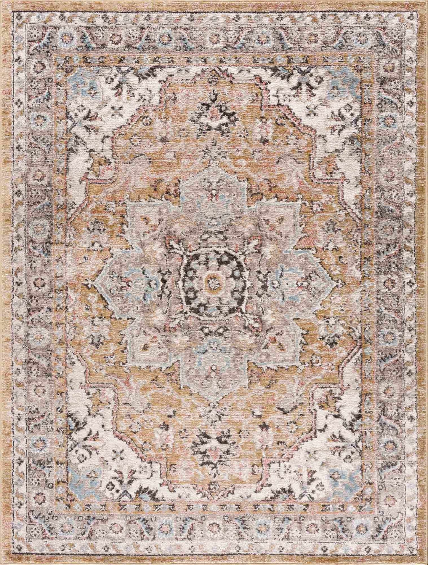 Albie Gold & Beige Area Rug - Clearance