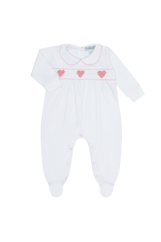 Heart Smocked Footie