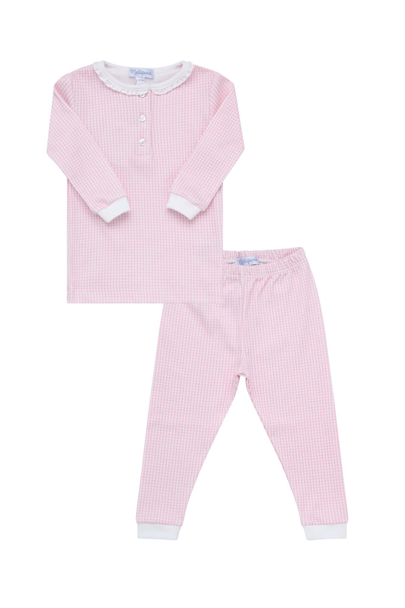 Pink Gingham Baby Pajamas