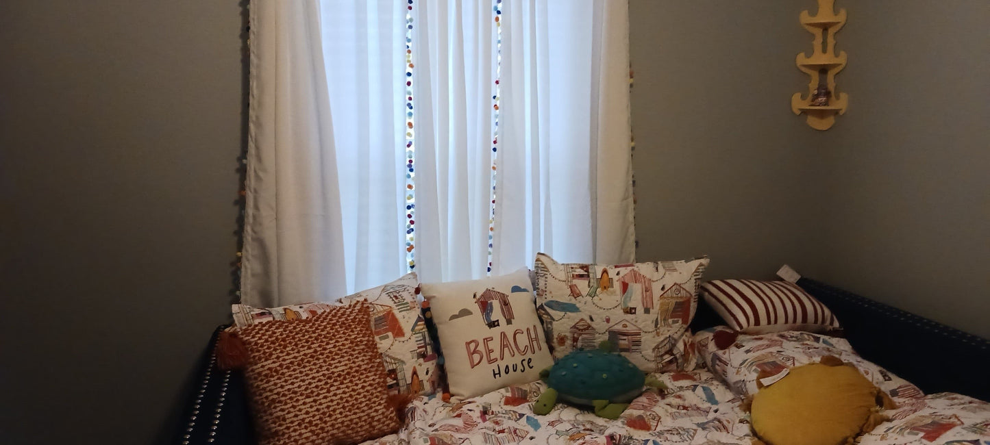 Pom Pom Window Curtain Panel