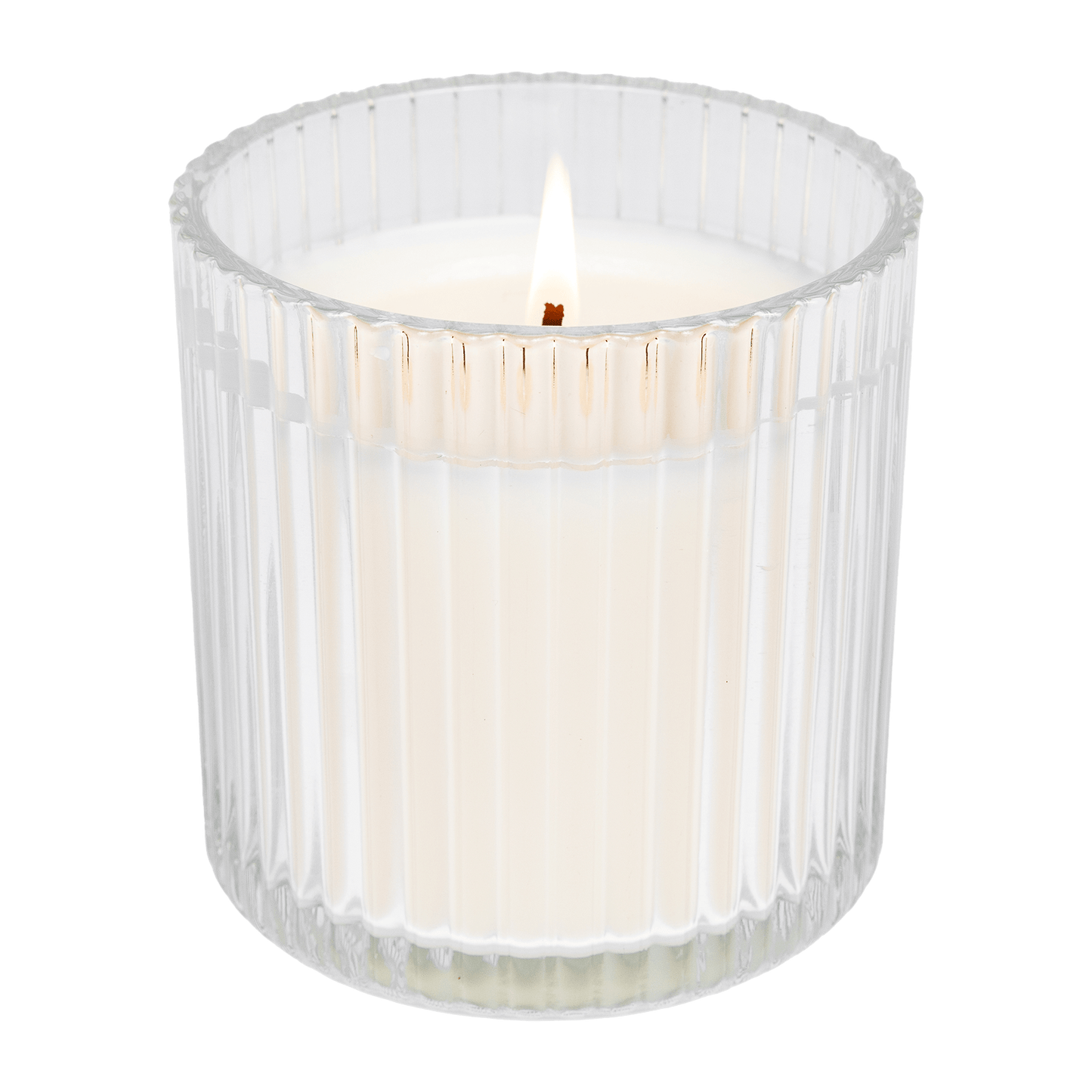 Cashmere and Vanilla Fluted Soy Candle - Ribbed Glass Jar - 11 oz