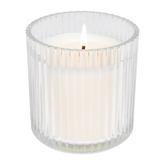 Weekend Fluted Soy Candle - Ribbed Glass Jar - 12 oz