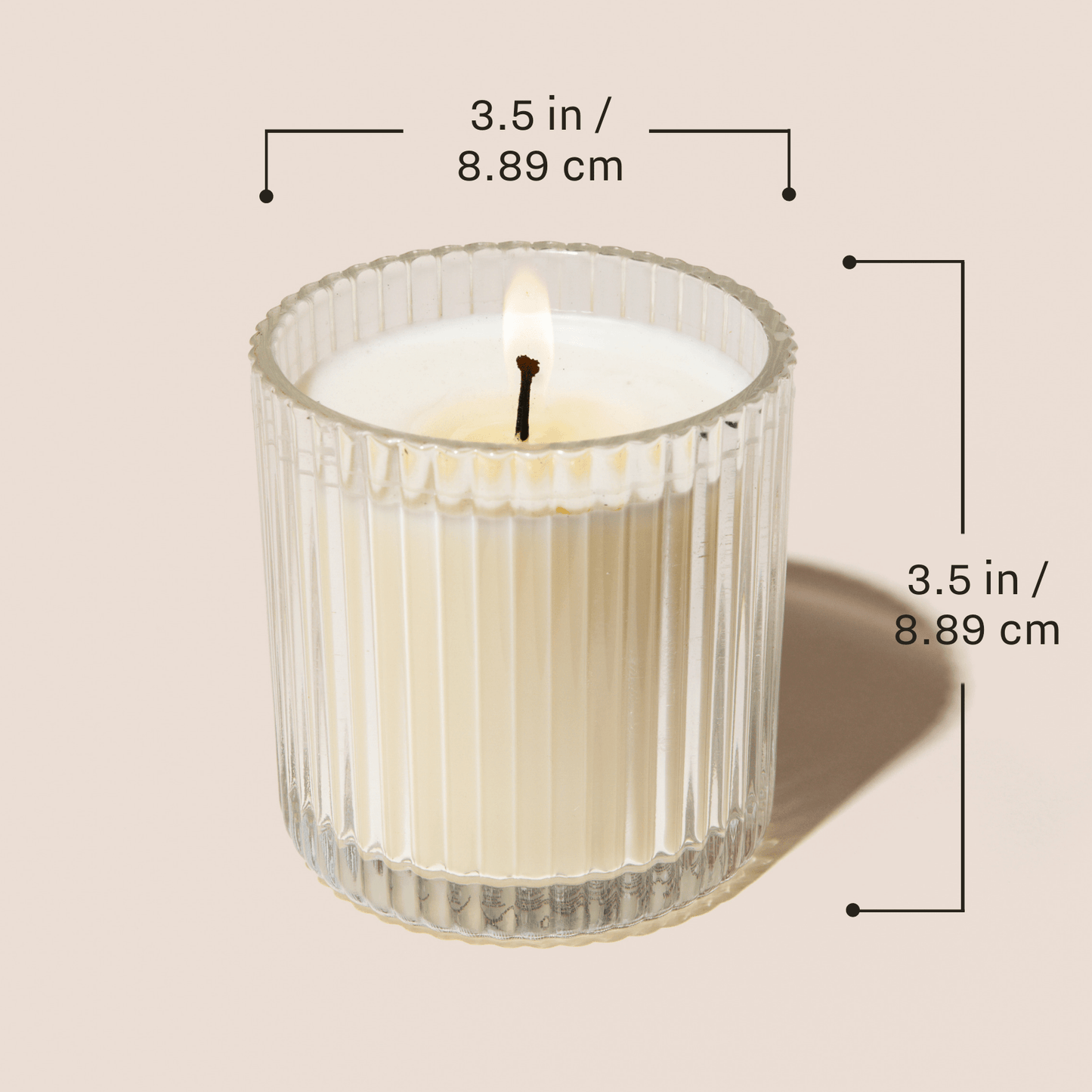 Cashmere and Vanilla Fluted Soy Candle - Ribbed Glass Jar - 11 oz