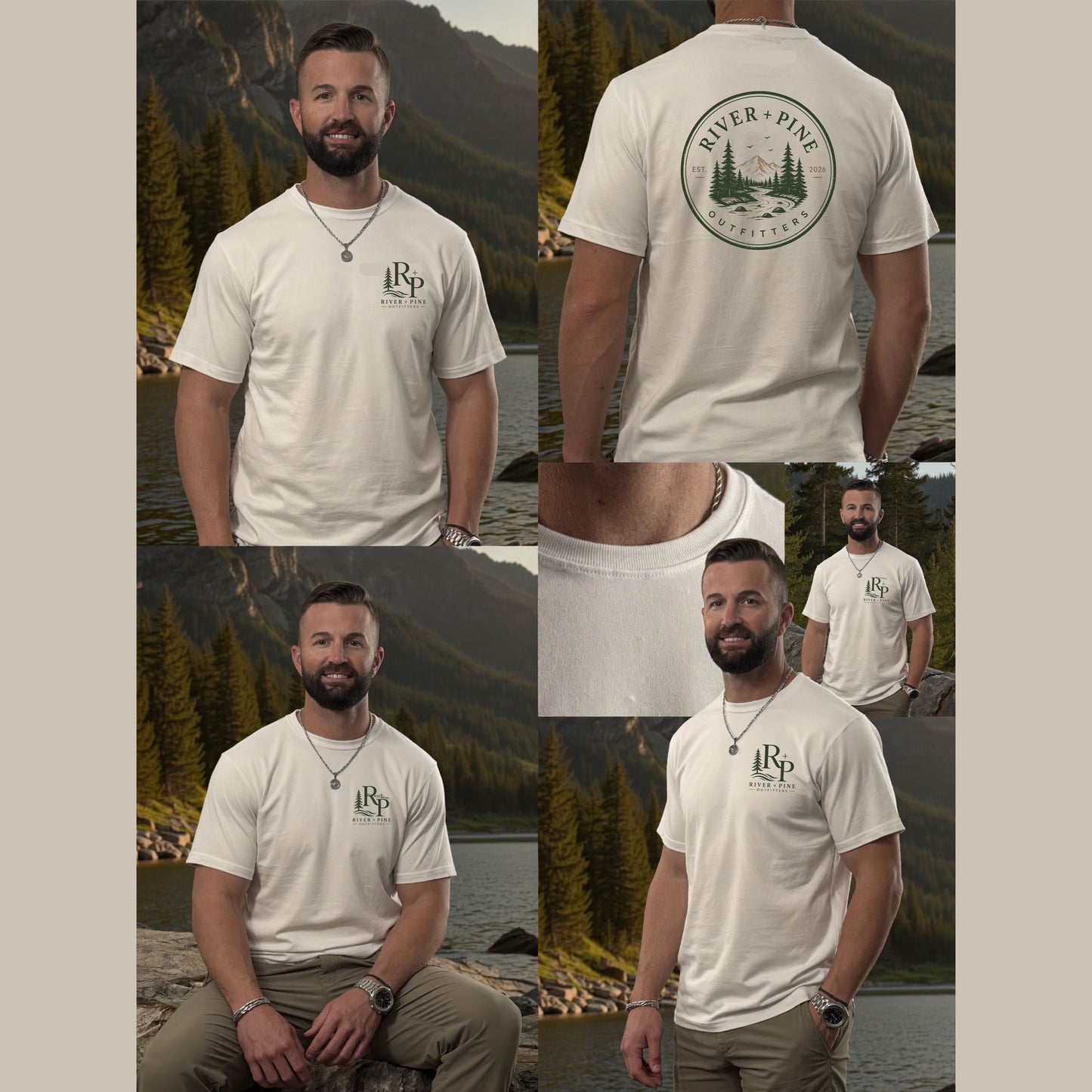 River + Pine Outfitters Graphic T-Shirt — Mountain & River Logo Tee