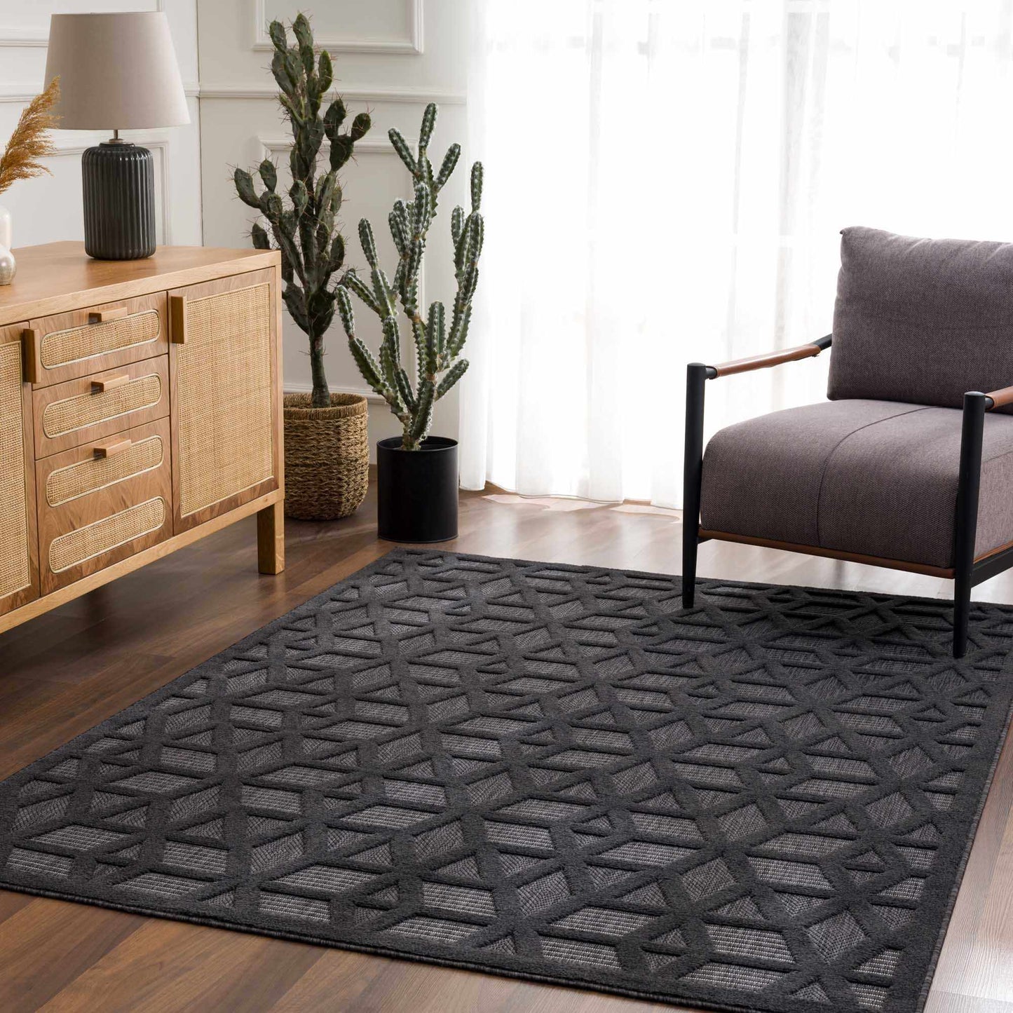 Nuri Black Outdoor Rug