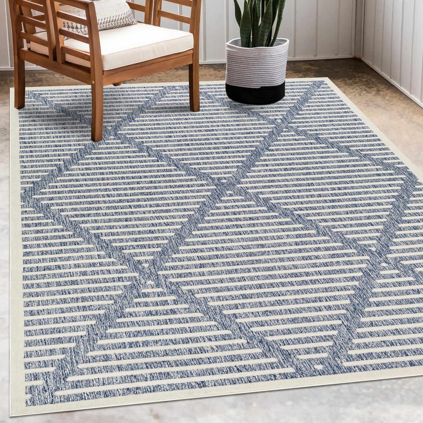 Anah Blue Outdoor Rug