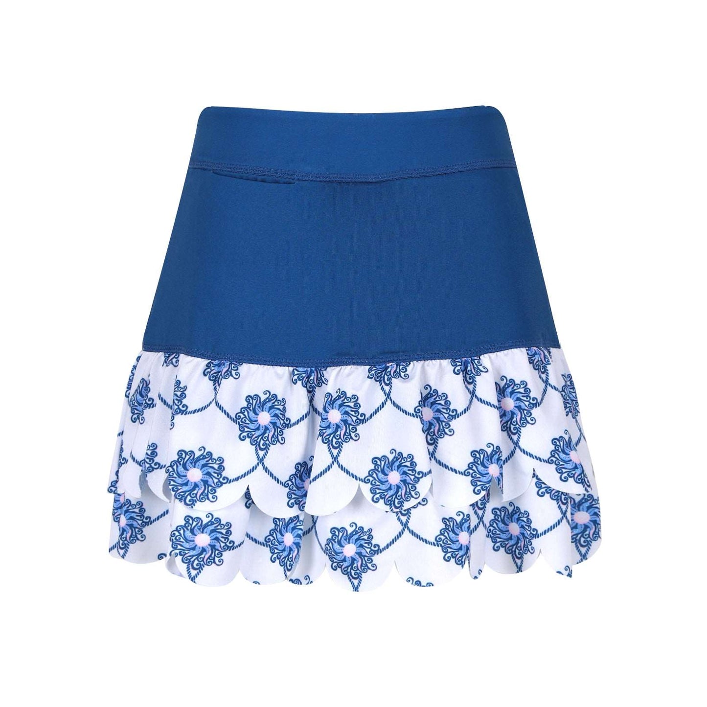 Girls Sophia Layered Hem Golf & Tennis Skort  -Del Mar White
