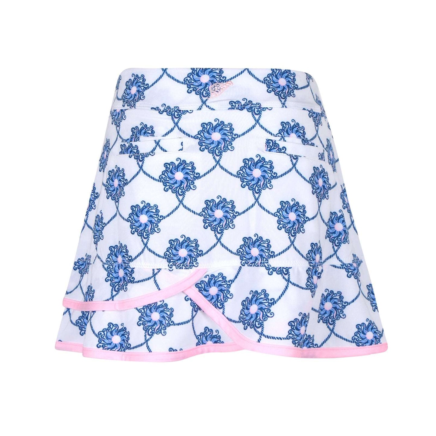 Girls Sadie Scalloped Hem Golf & Tennis Skort  -Del Mar White