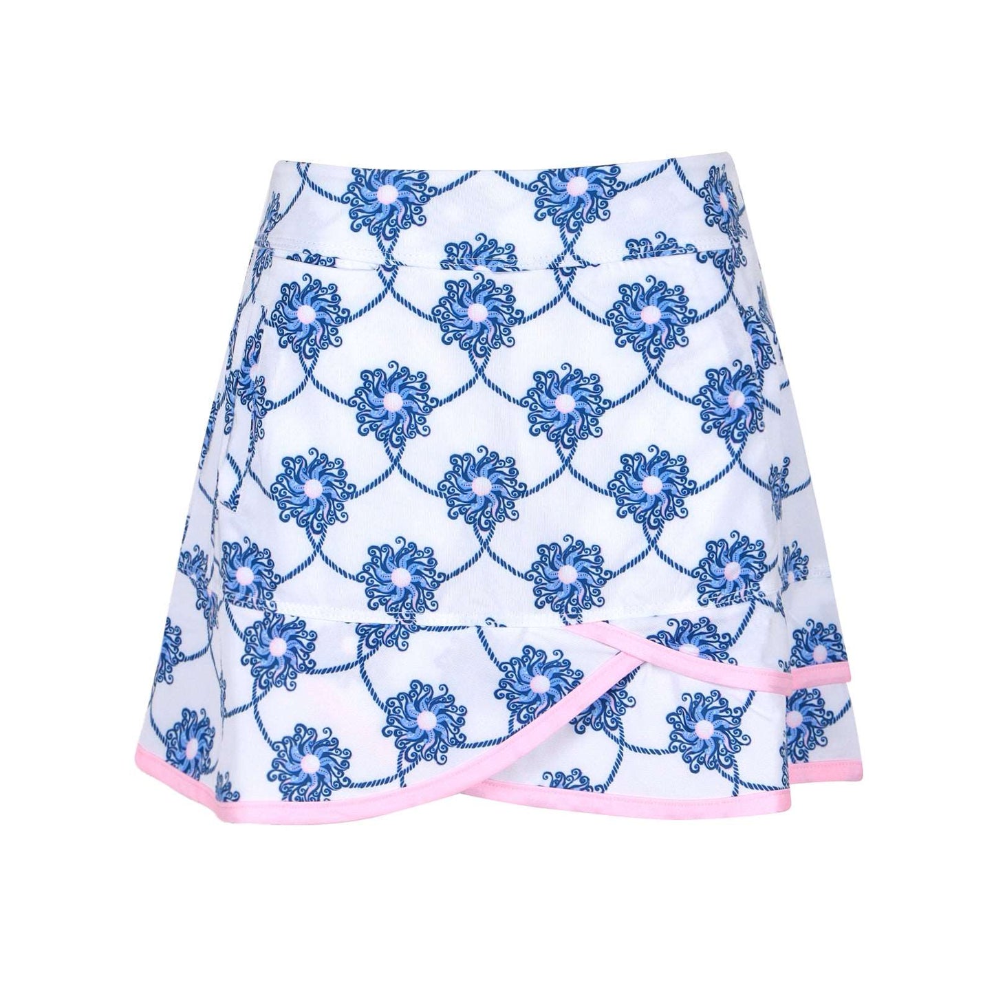 Girls Sadie Scalloped Hem Golf & Tennis Skort  -Del Mar White