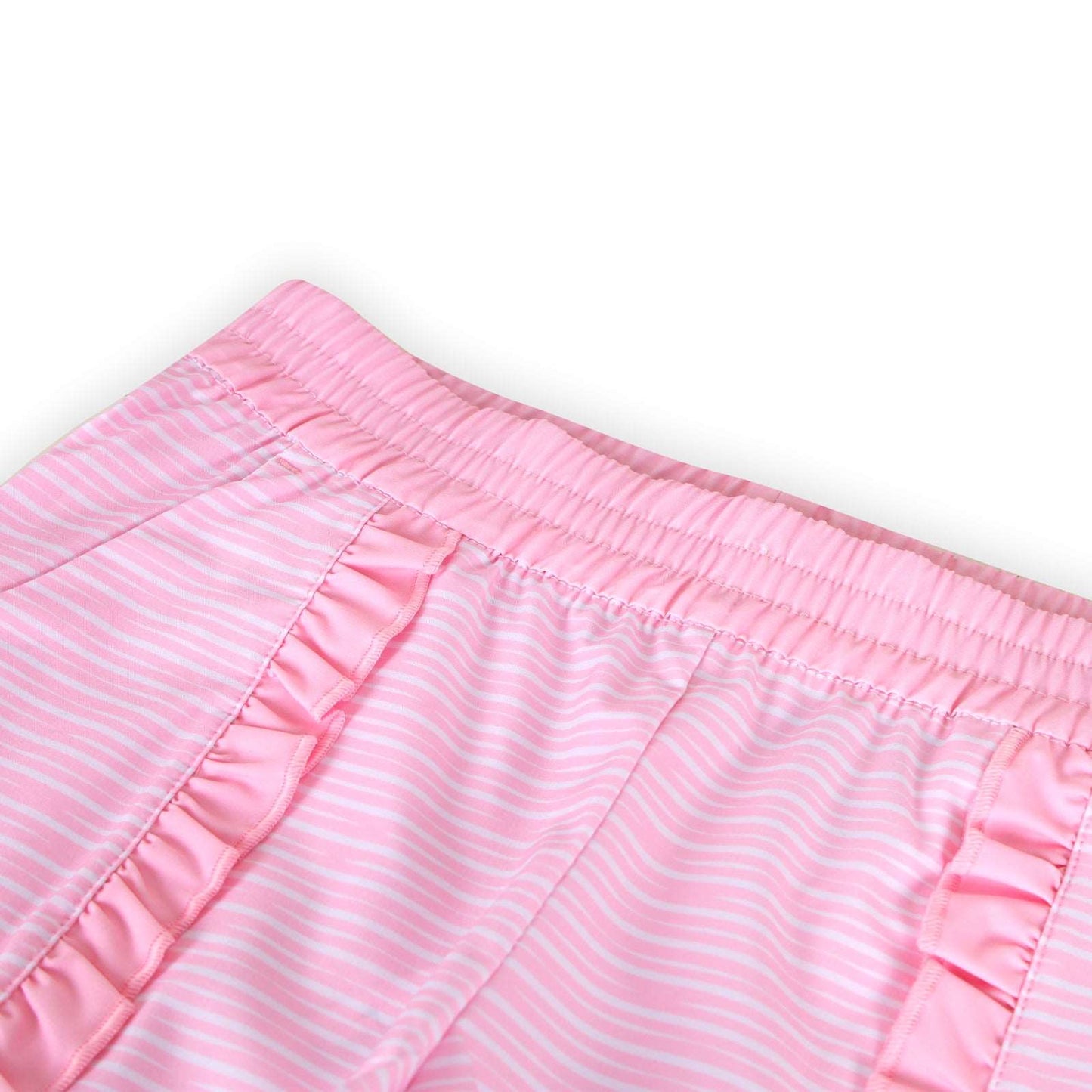 Girls Sutton Ruffle Trim Woven Golf & Tennis Shorts  -Sonoma Stripe Blush