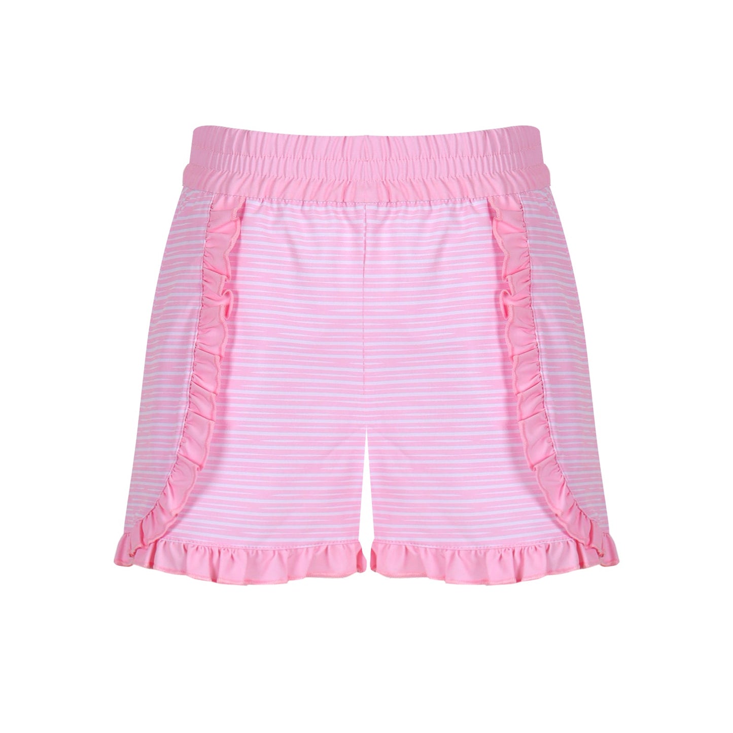 Girls Sutton Ruffle Trim Woven Golf & Tennis Shorts  -Sonoma Stripe Blush