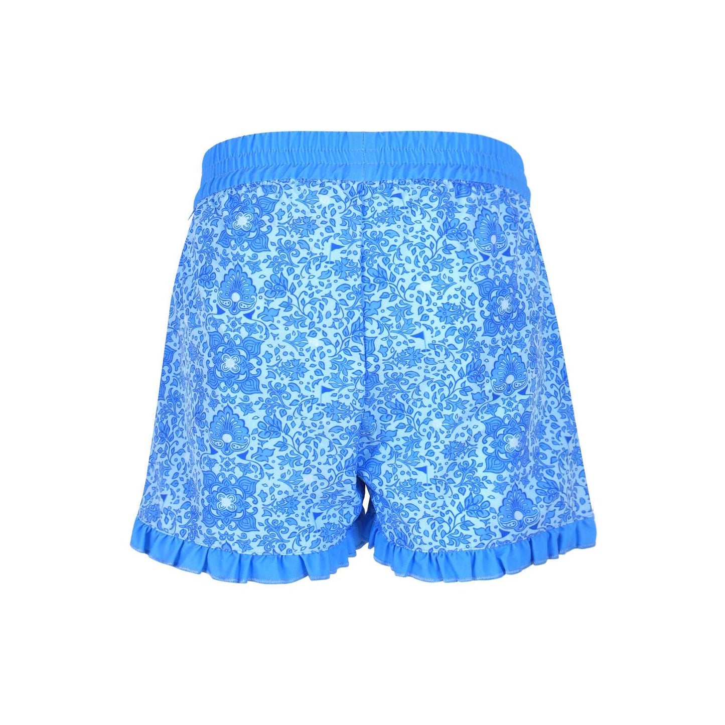 Girls Sutton Ruffle Trim Woven Golf & Tennis Shorts  -Riviera Glacial Blue