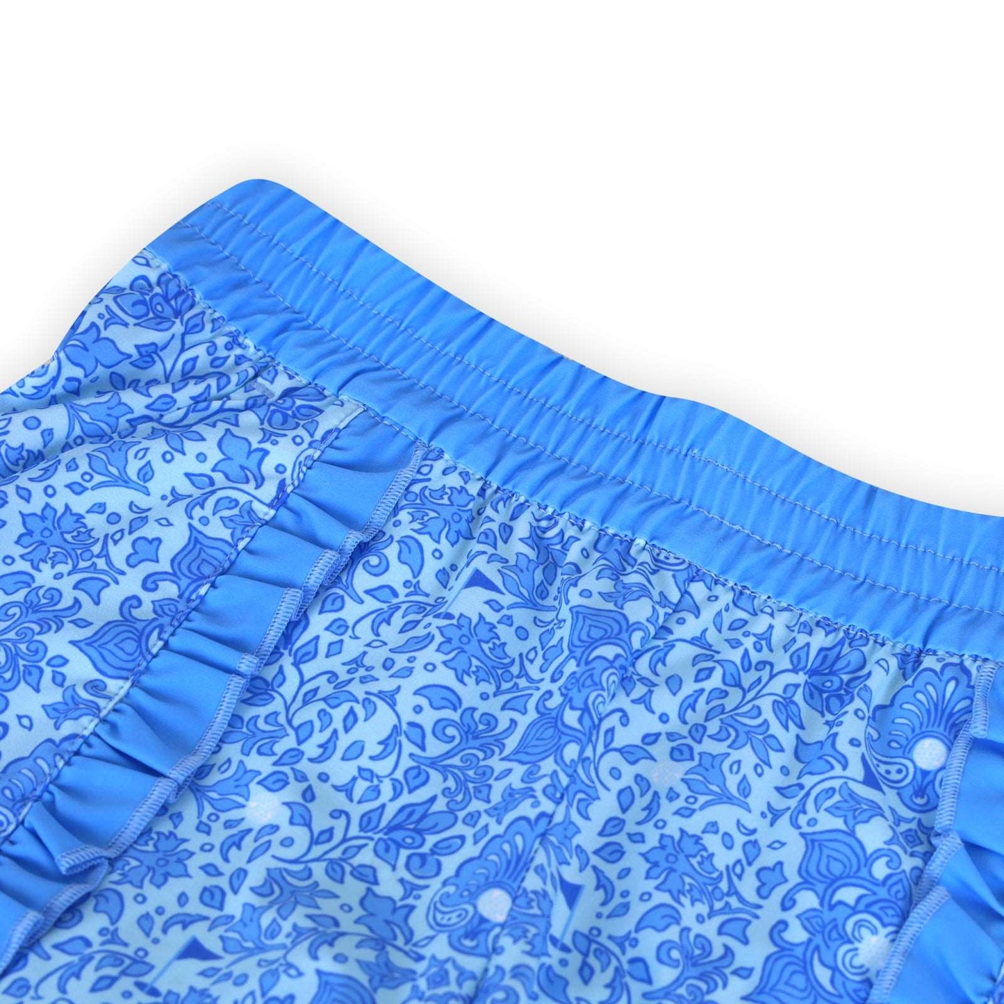 Girls Sutton Ruffle Trim Woven Golf & Tennis Shorts  -Riviera Glacial Blue