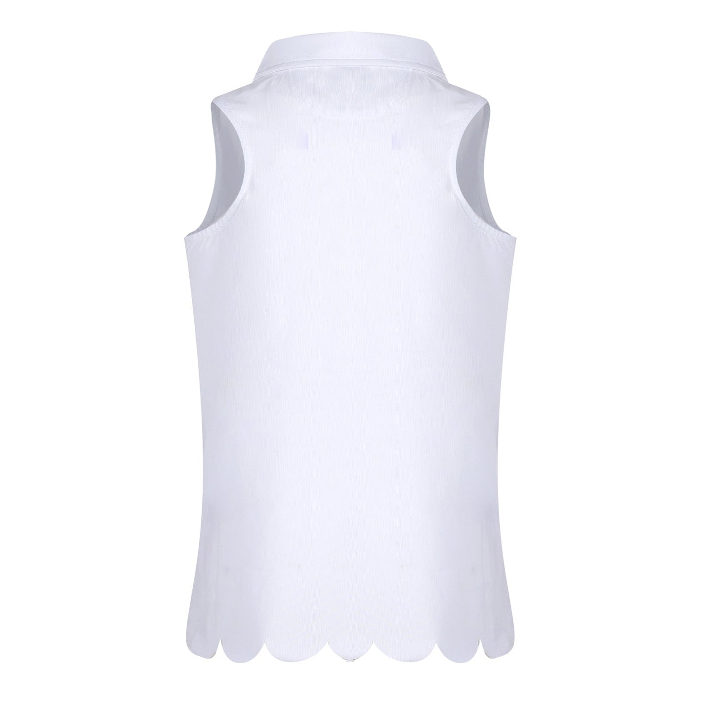 Girls Rylee Golf & Tennis Sleeveless Polo -White