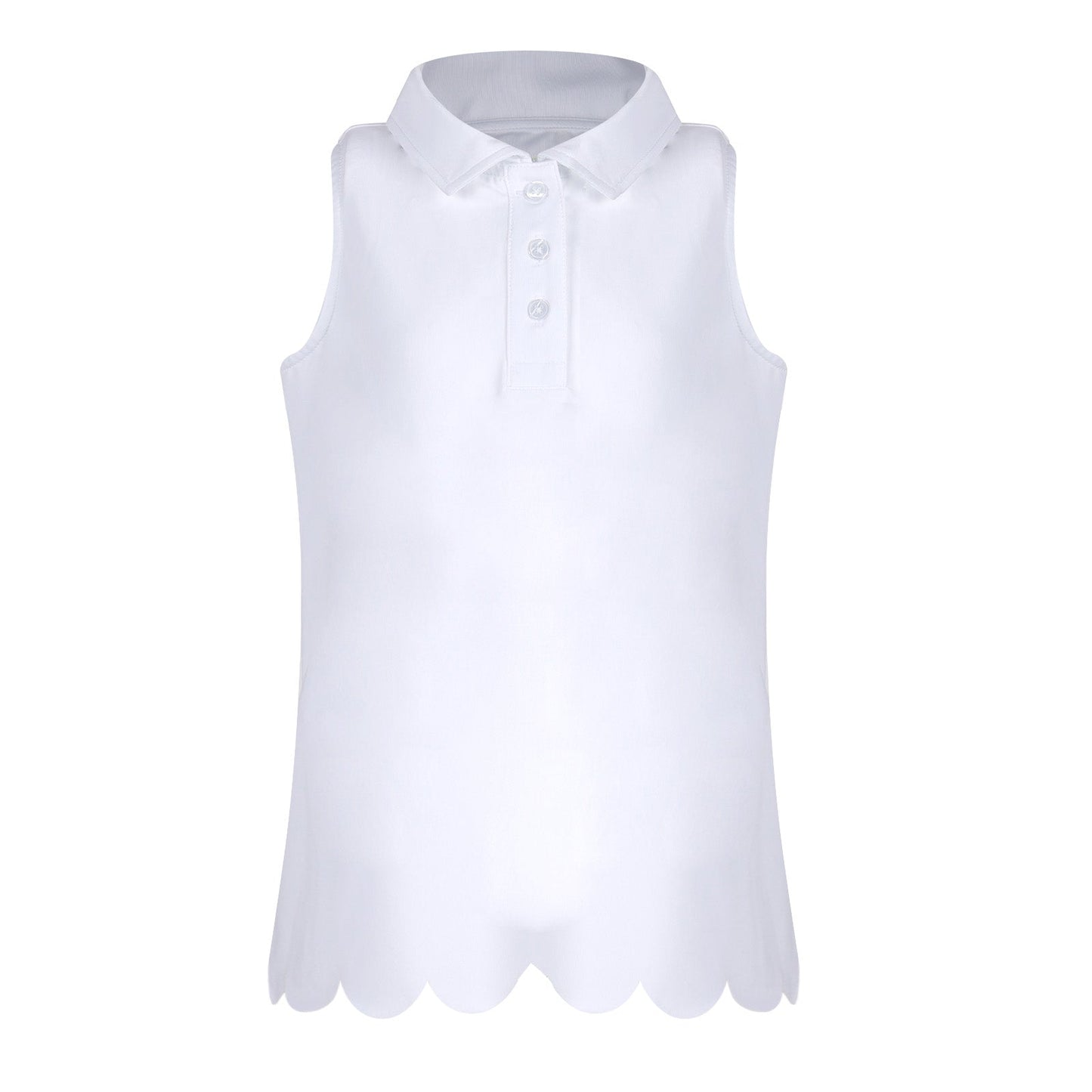 Girls Rylee Golf & Tennis Sleeveless Polo -White