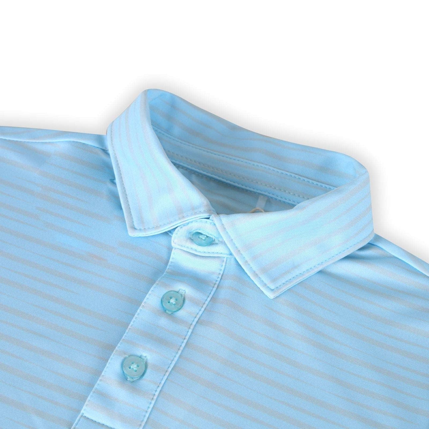 Men's Walker  Performance Polo -Sonoma Stripe Glacial Blue