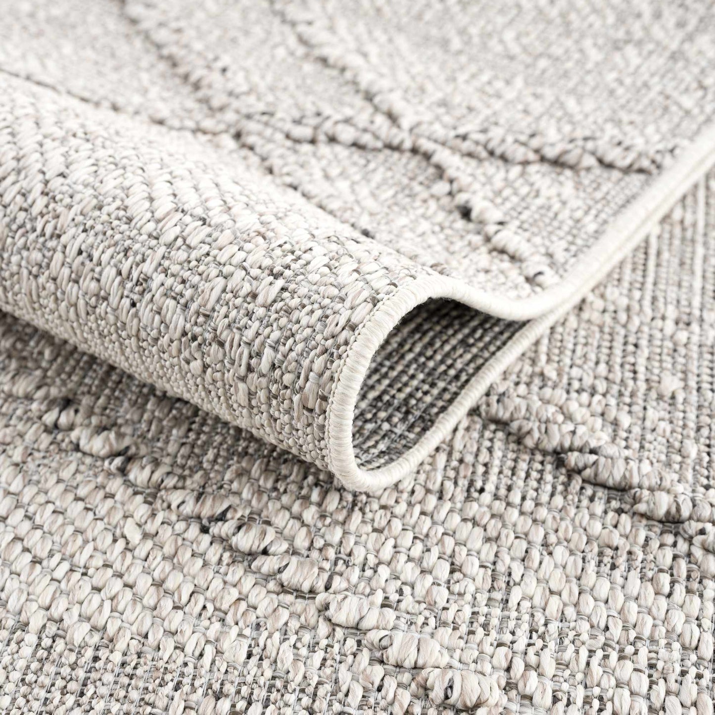 Baqer Bone & Taupe Textured Performance Rug - Clearance