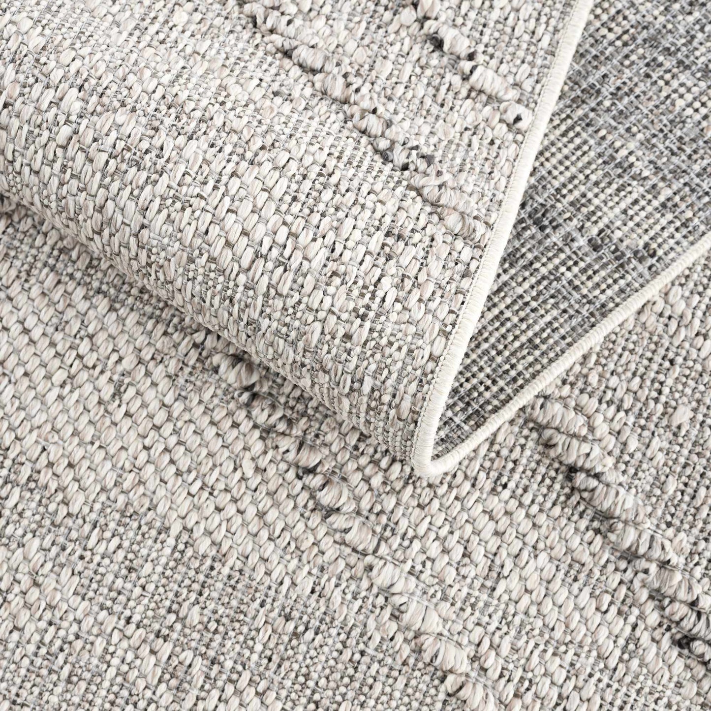 Baqer Bone & Taupe Textured Performance Rug - Clearance