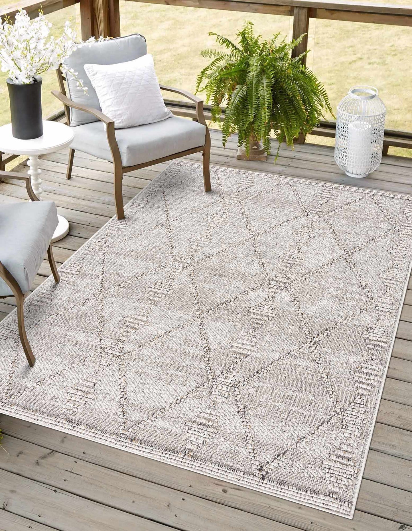 Nyla Bone Textured Small Rug - 2x3 Clearance