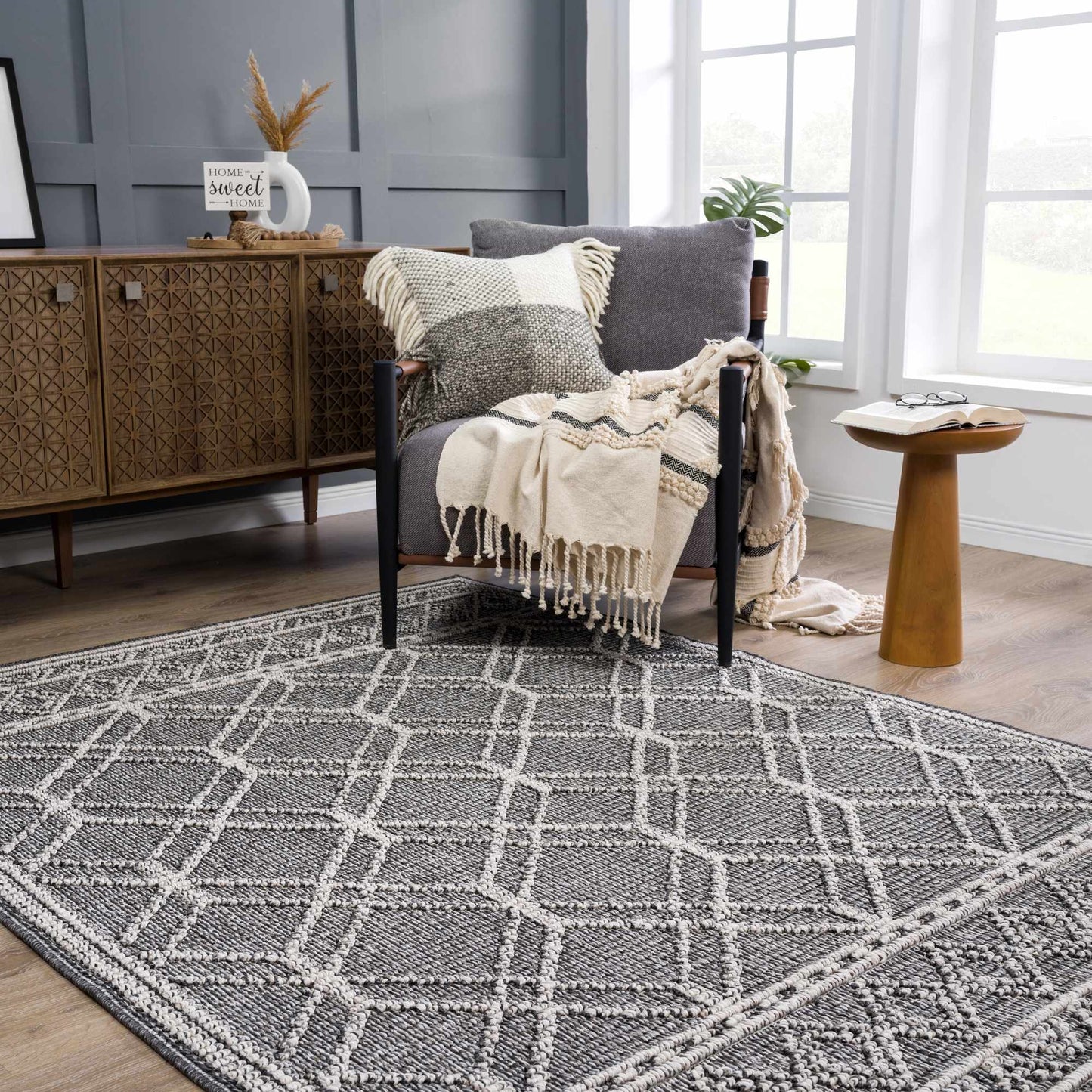 Diah Black & Bone Area Rug - Clearance