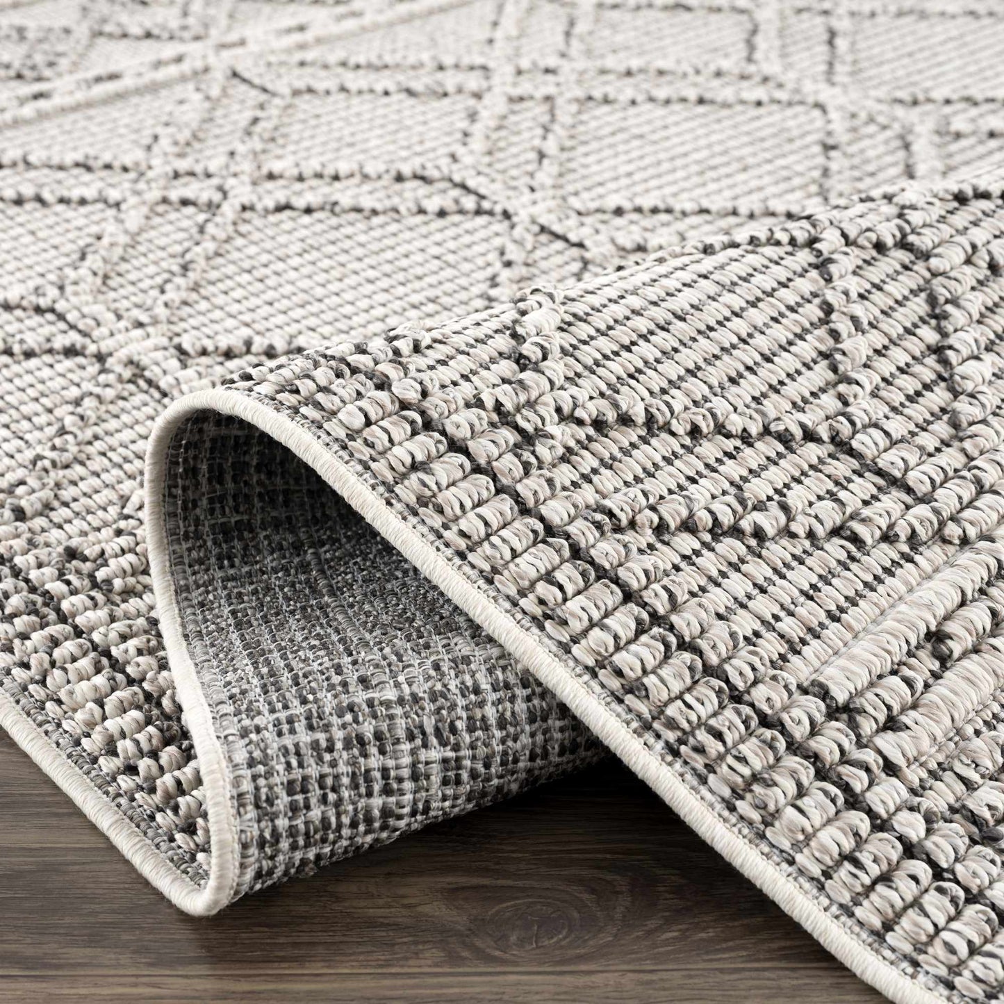 Diah Bone Textured Trellis Rug - Limited Edition