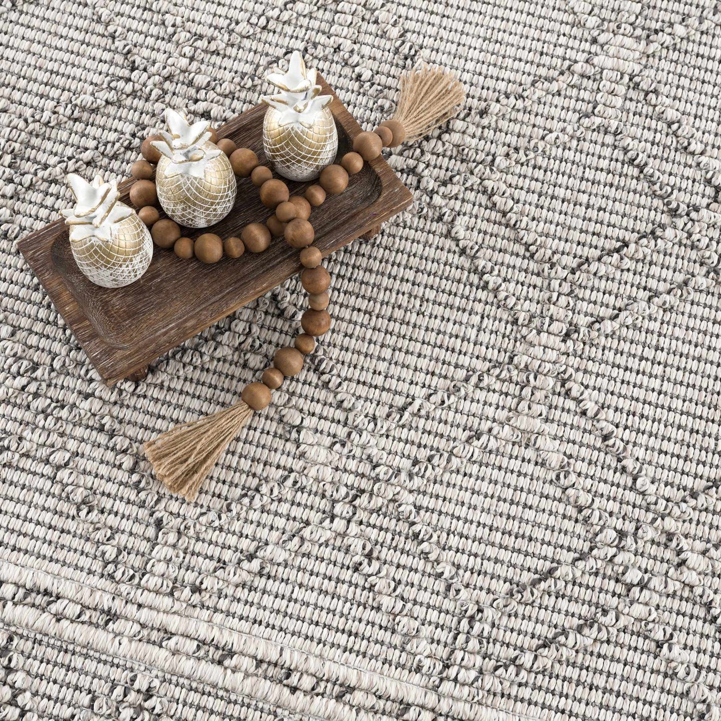 Diah Bone Textured Trellis Rug - Limited Edition