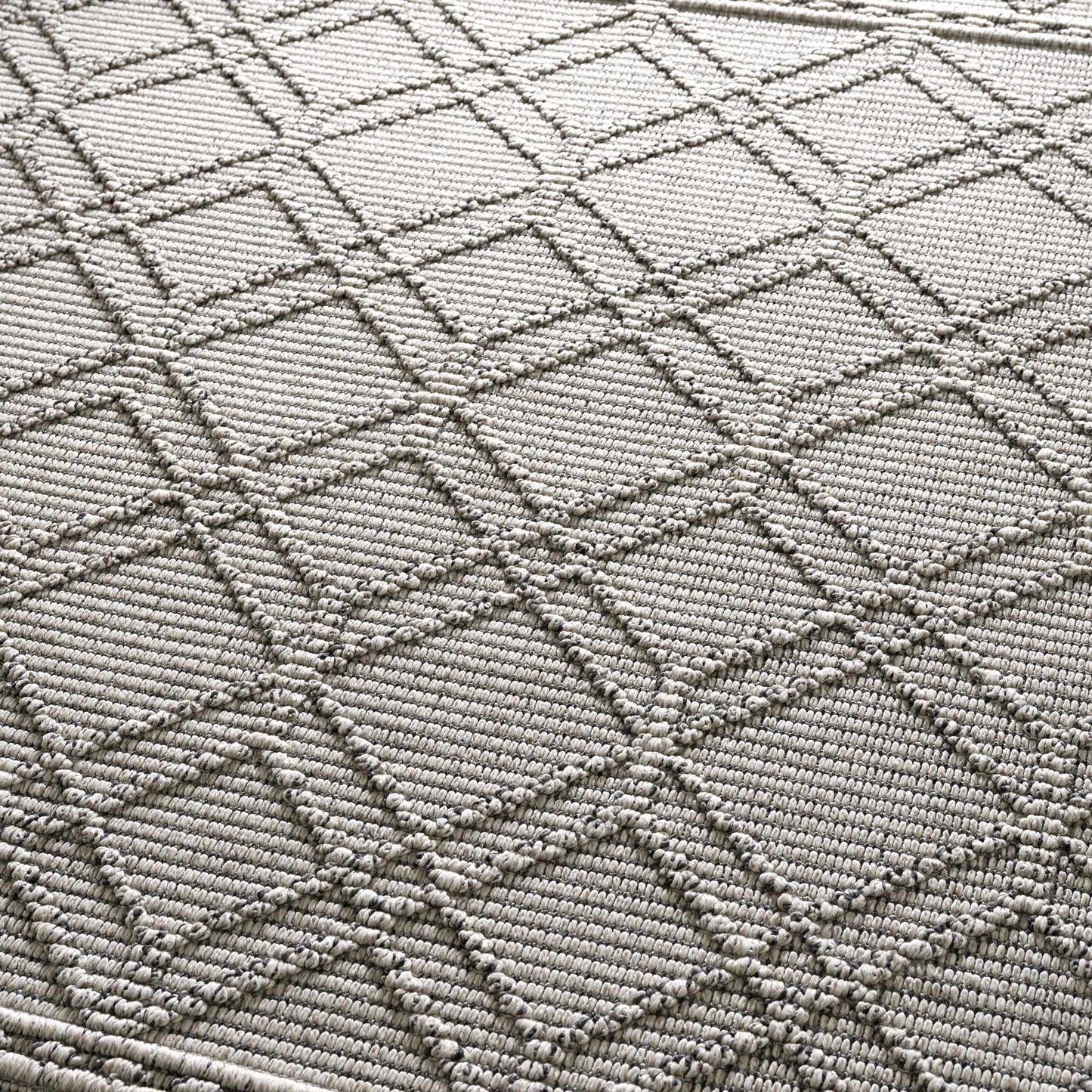 Diah Bone Textured Trellis Rug - Limited Edition