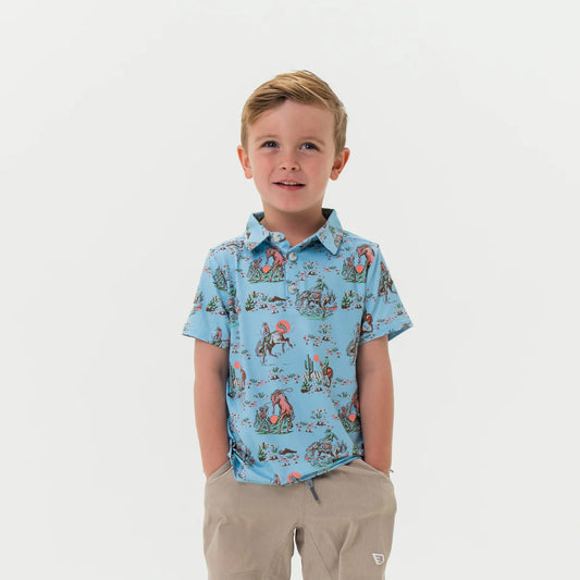Burlebo Youth Polo-Cowboy Up Blue