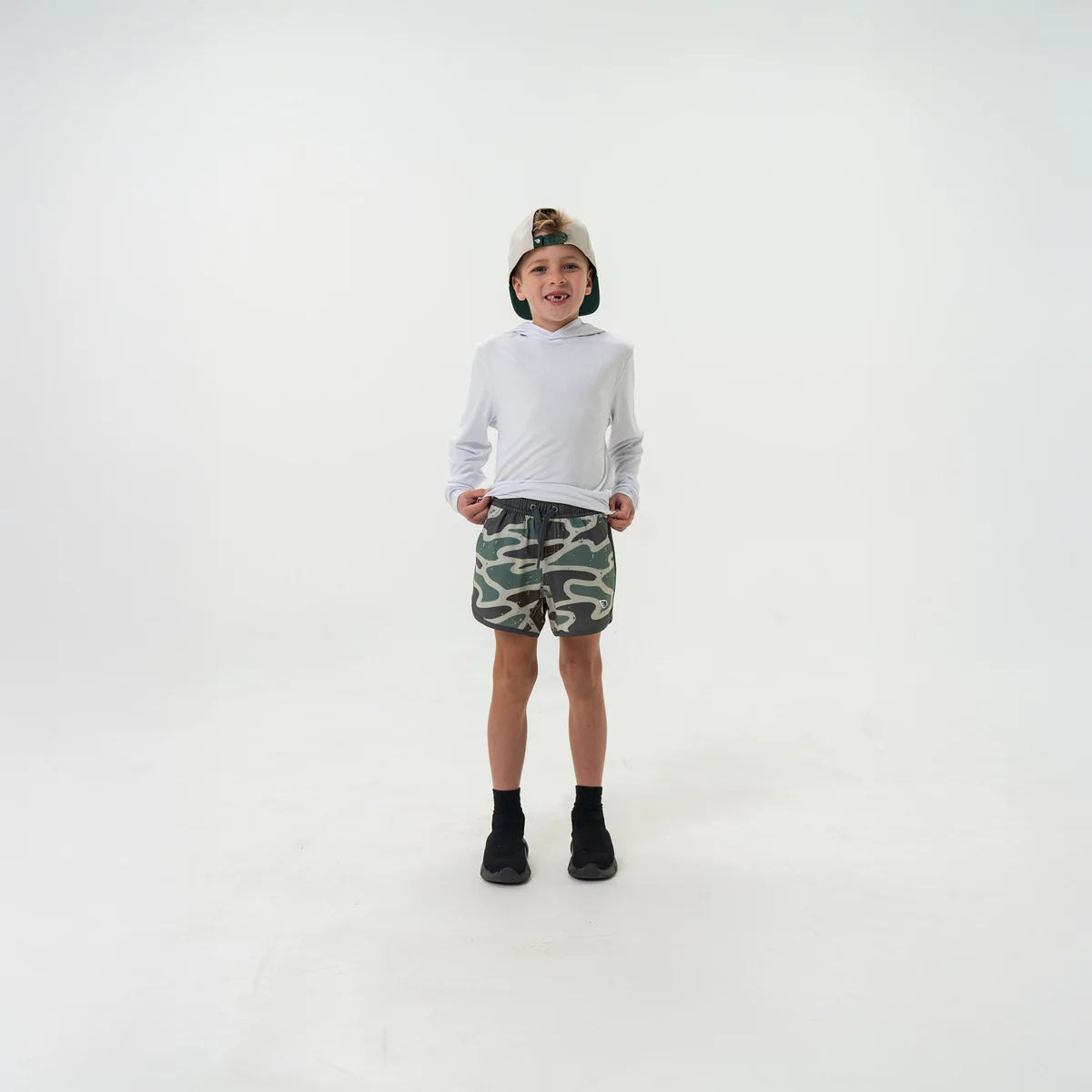 Burlebo Jumbo Retro Duck Camo Youth Swim Trunks