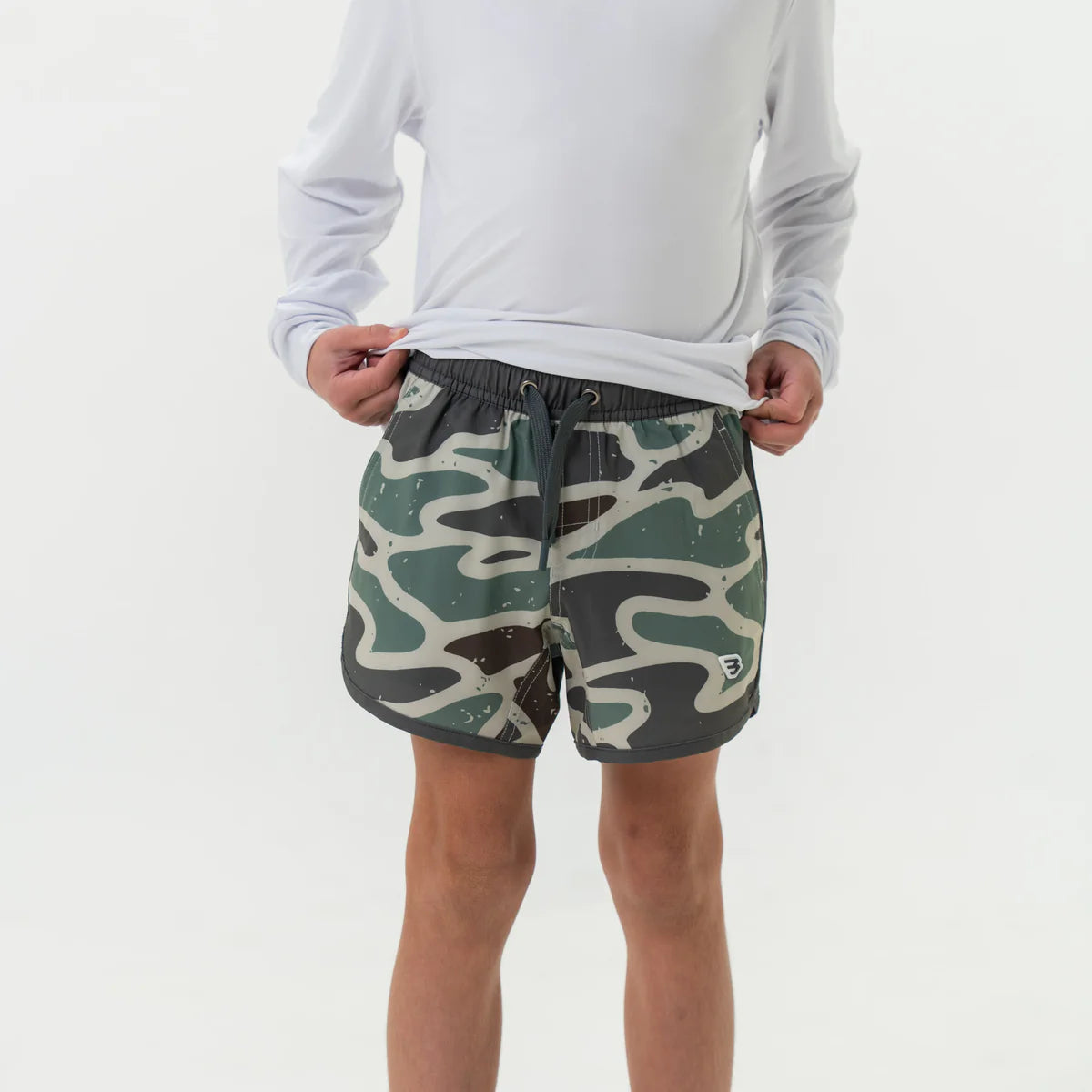 Burlebo Jumbo Retro Duck Camo Youth Swim Trunks