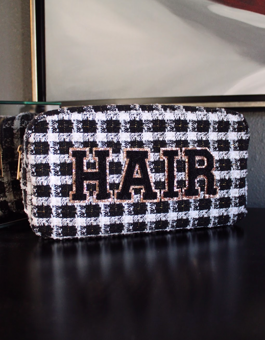 Hair Large Bag - Black Plaid