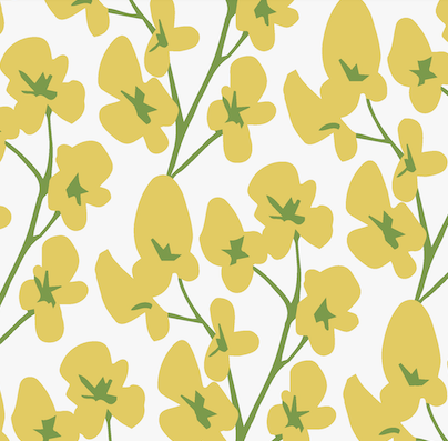 Greenville Small In Eloise & Daffodil Scalloped Edge Shower Curtain