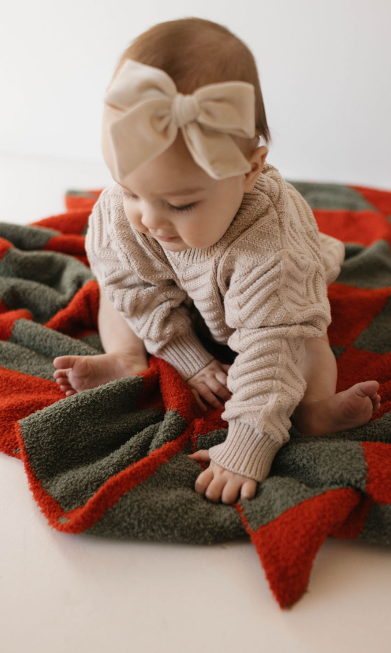 Chocolate Milk | Herringbone Knit Long Sleeve Bloomer Set