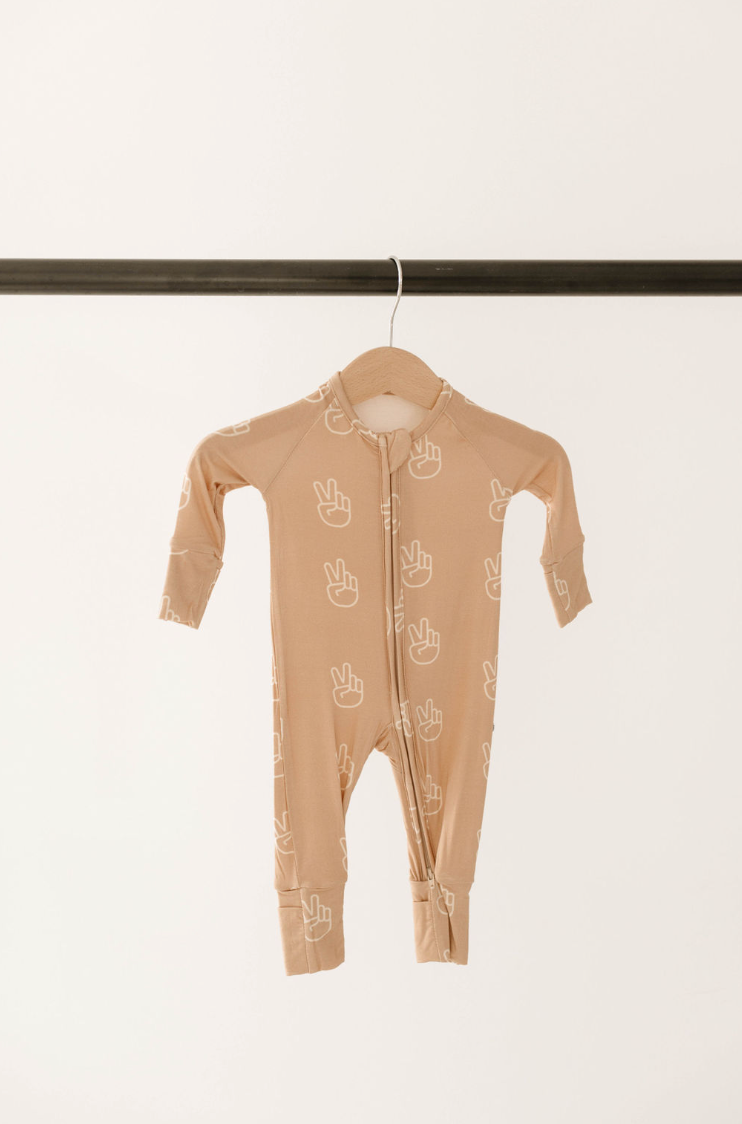 Peace Sign | Bamboo Zip Pajama