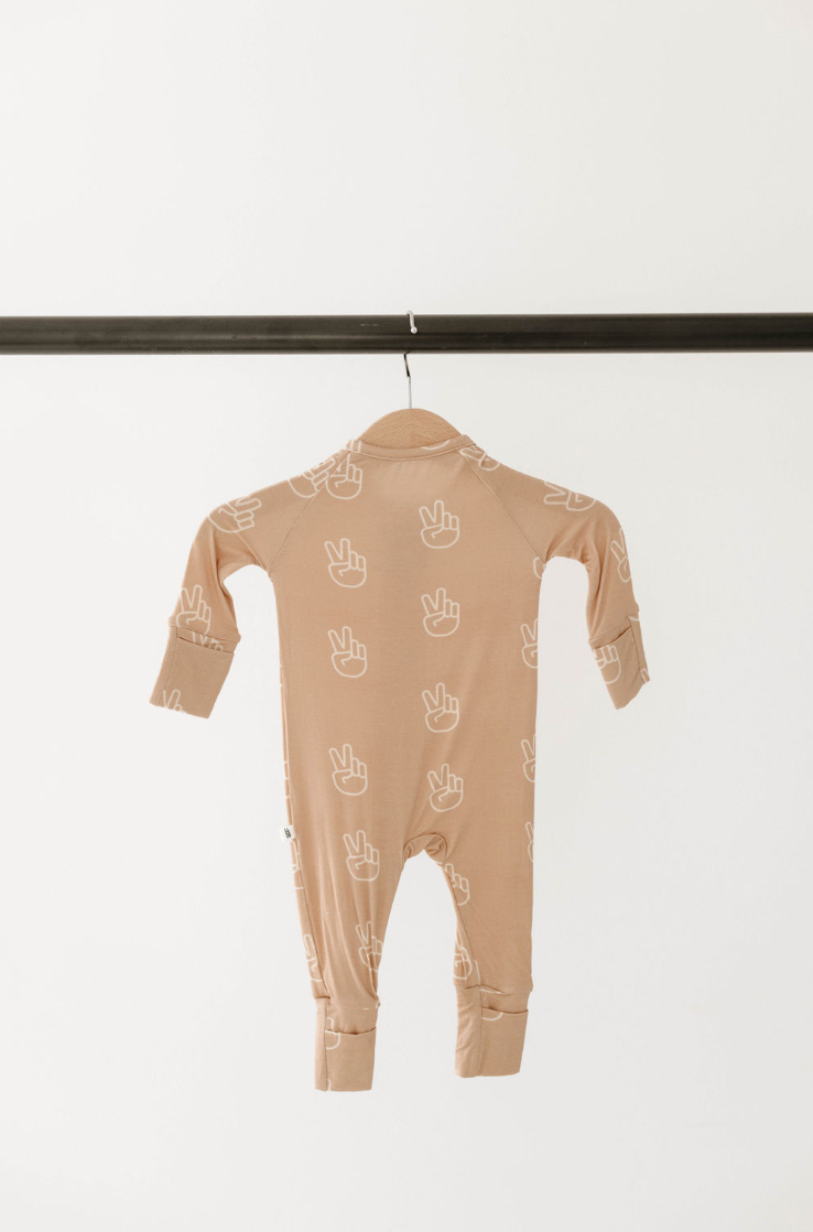 Peace Sign | Bamboo Zip Pajama