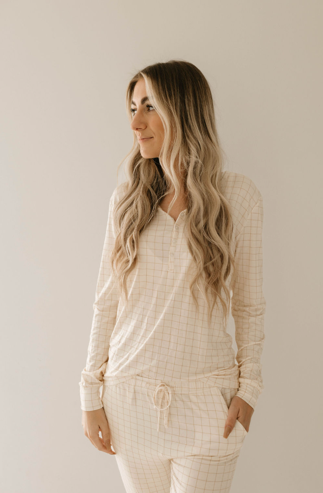 Golden Grid | Women's Bamboo Pajamas