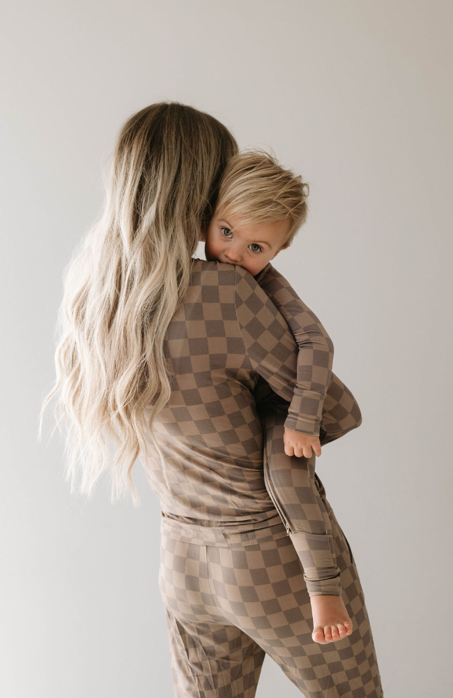 Faded Brown Checkerboard | Women's Bamboo Pajamas