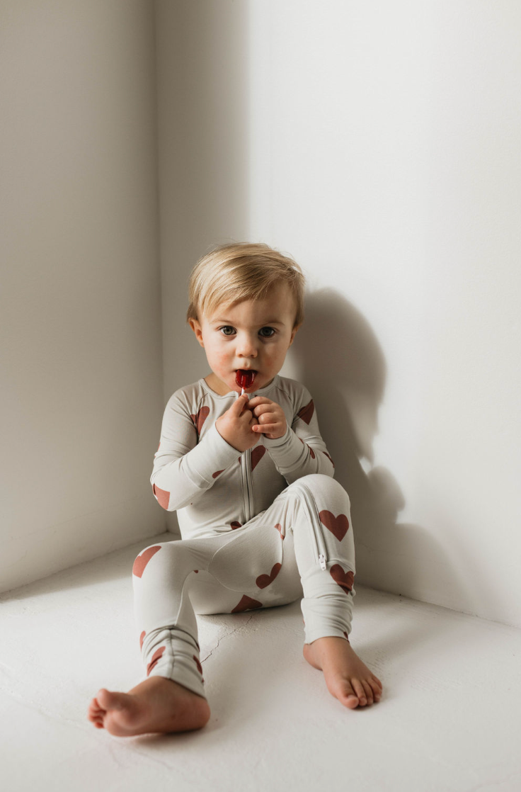 Bamboo Zip Pajamas | Queen of Hearts | Paisley’s Hand Drawn Print