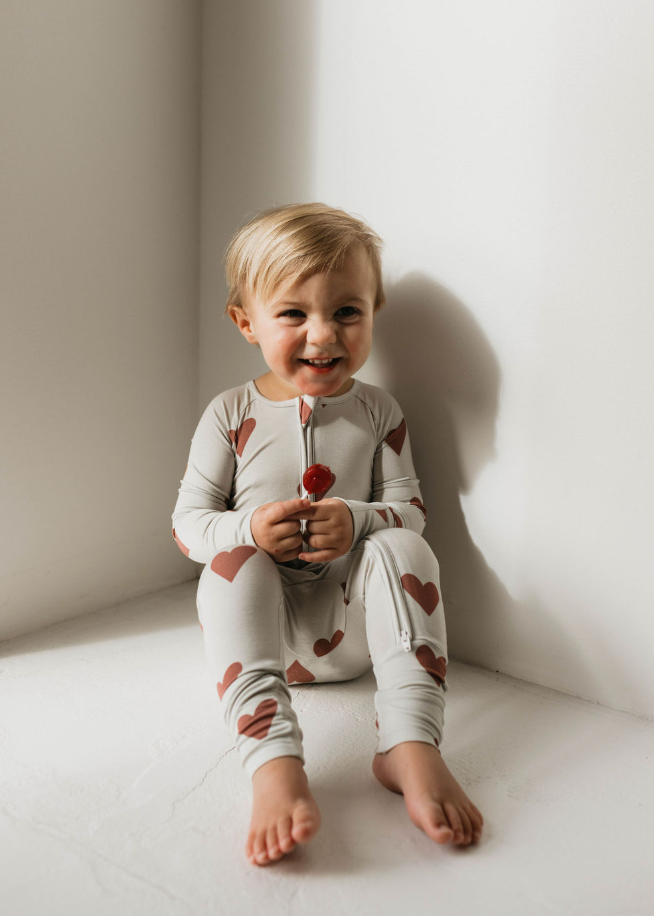 Bamboo Zip Pajamas | Queen of Hearts | Paisley’s Hand Drawn Print