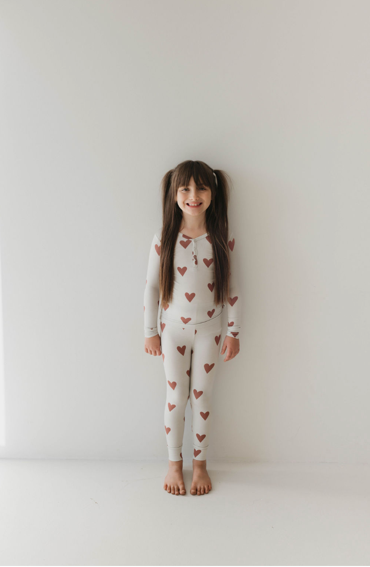 Queen Of Hearts | Paisley’s Hand Drawn Print Two Piece Bamboo Pajamas