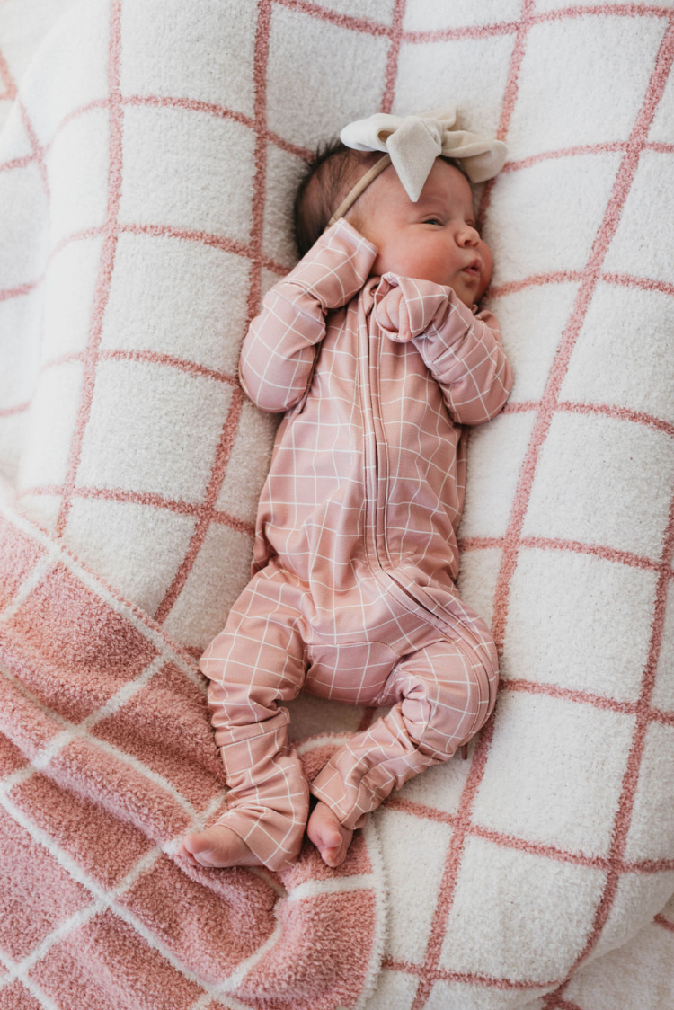 Cotton Candy Grid  | Bamboo Zip Pajamas