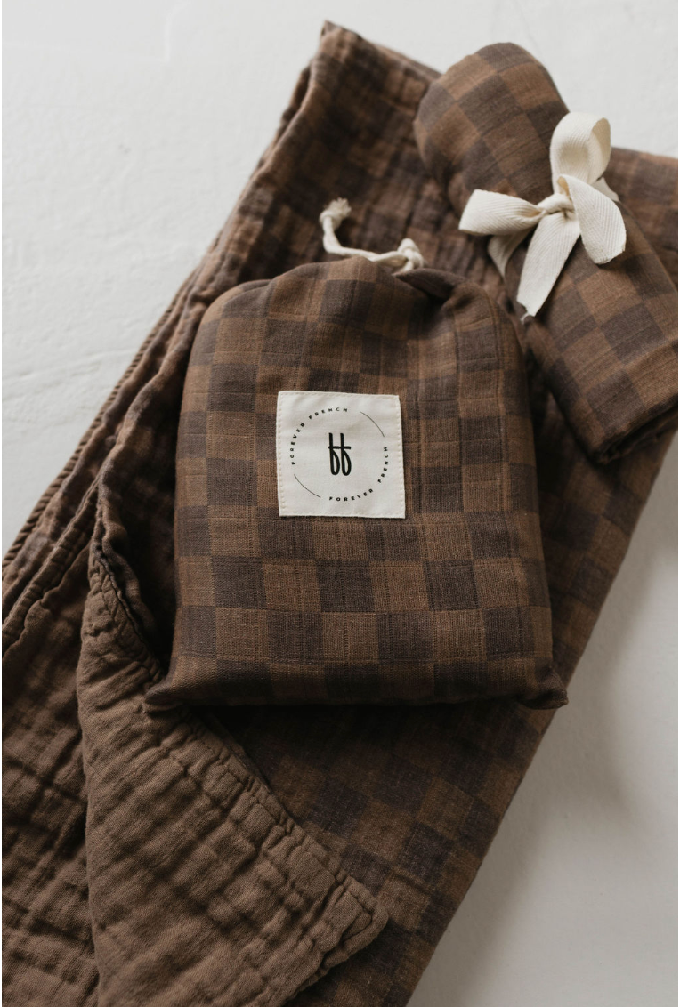 Faded Brown Checker  | Crib Sheet