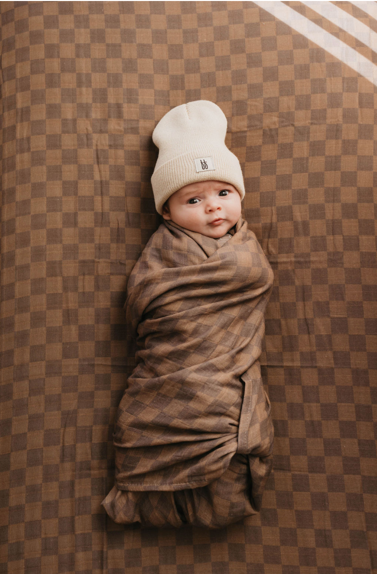 Faded Brown Checker  | Crib Sheet