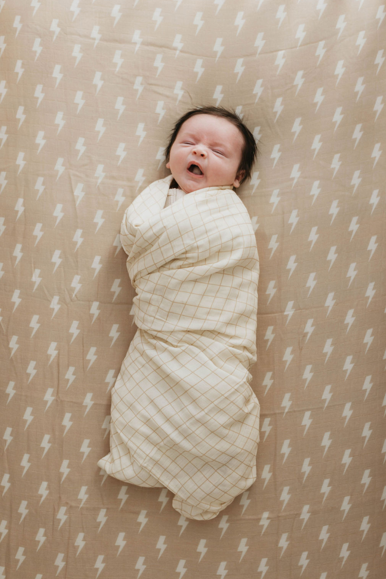 Golden Grid  | Muslin Swaddle