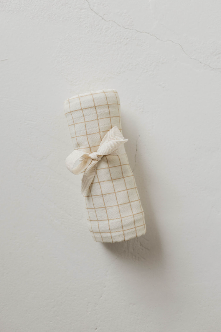 Golden Grid  | Muslin Swaddle