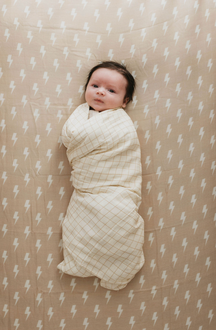 Golden Grid  | Muslin Swaddle