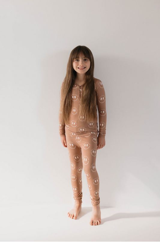 Bamboo Two Piece Pajamas | Desert Clay ff Smile | ff club