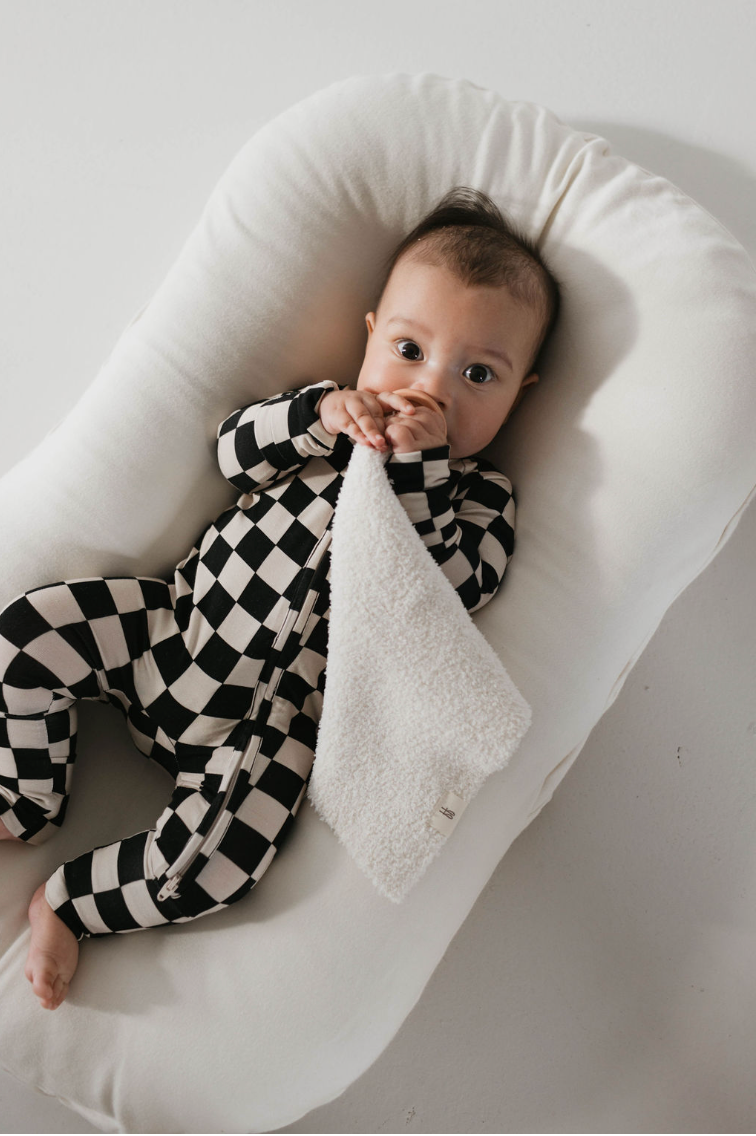 Black Checker | Bamboo Zip Pajamas