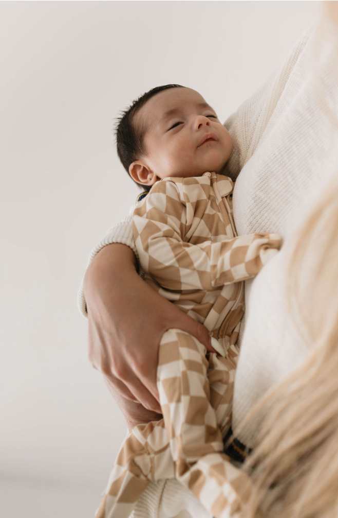 Gold Coast Wavy Checker  | Bamboo Zip Pajamas